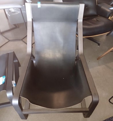 Lounge Black Leather/Wood