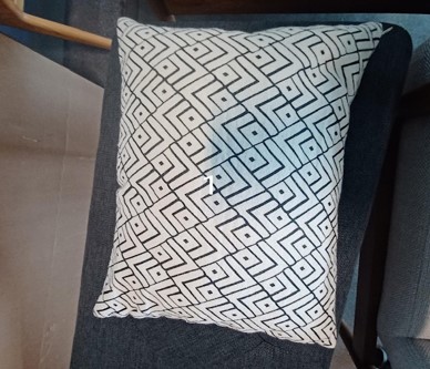 Pillow, white/black pattern