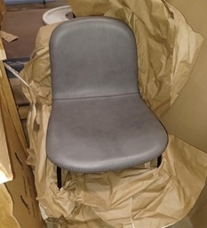 [#00-131] Gray Leather Side Chairs