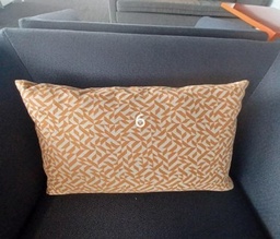 [#00-178] Pillow, orange/white pattern